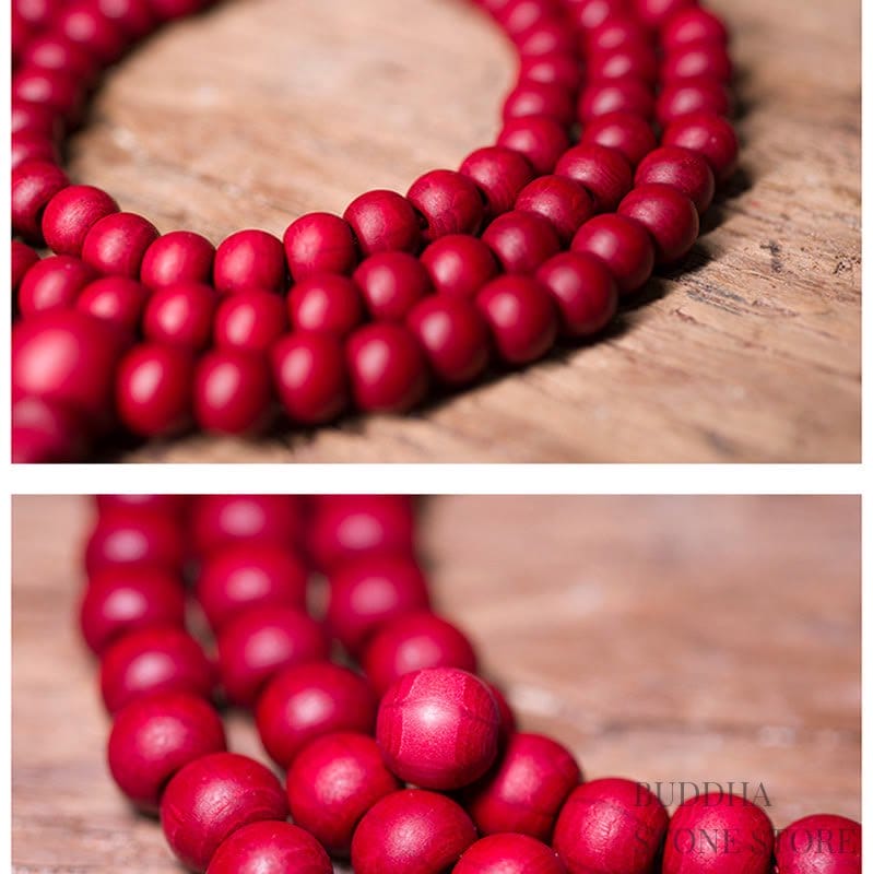 BWOOOH 108 Mala Beads Natural Abelia Biflora Wood Protection Bracelet