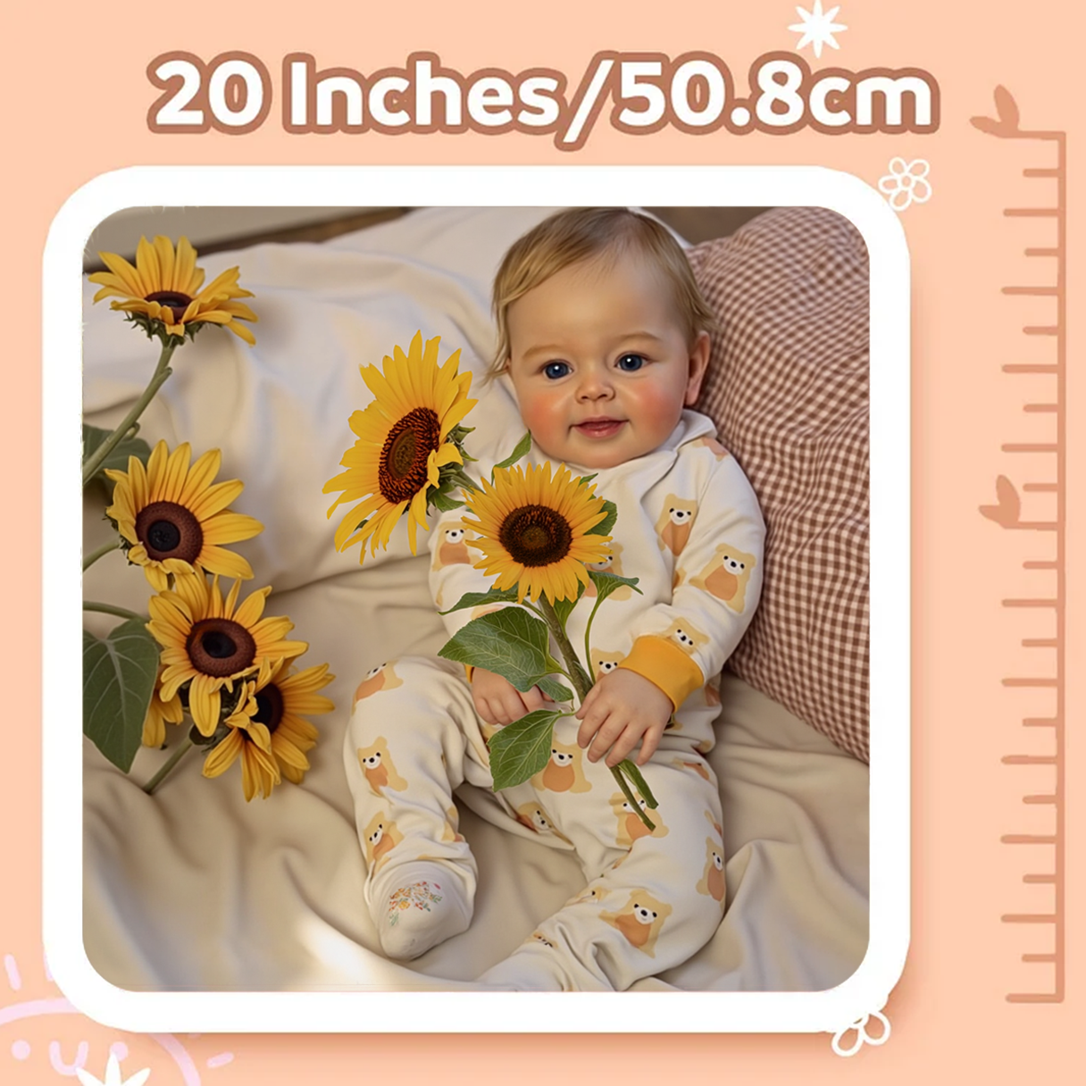 Weighty 20" Realistic Reborn Baby Doll Janelle Girl Maddie Doll 2024, with Chubby and Flexible Limbs