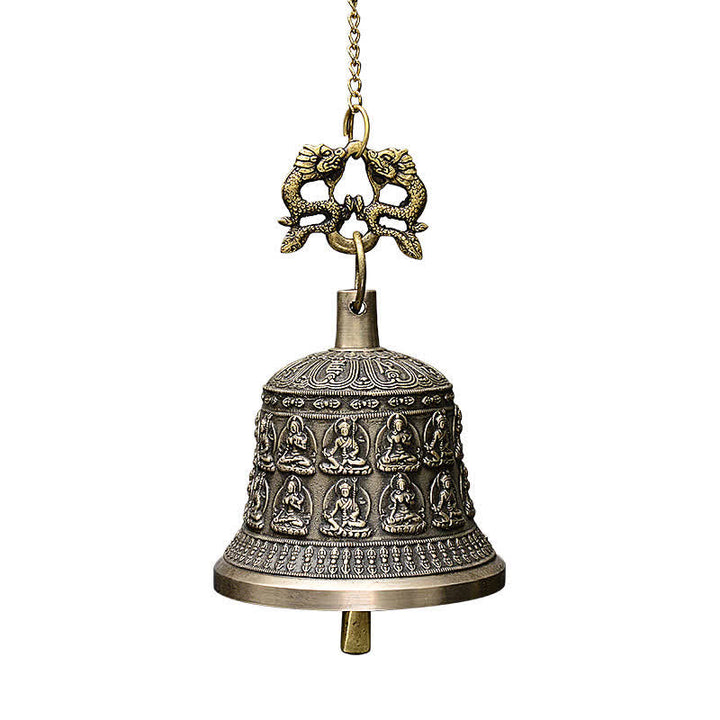 BWOOOH copper wind chime feng shui - Tibetan Engraved Buddha Dragon Wind Chim