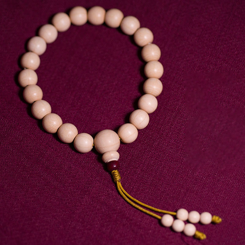 BWOOOH Natural Abelia Biflora Wood Blessing Wrist Mala