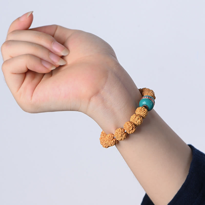 BWOOOH Tibet Rudraksha Bodhi Seed Wealth Auspiciousness Bracelet | spiritual healing bracelet