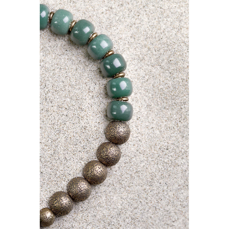 BWOOOH Tibetan Cyan Bodhi Seed Copper Success Bracelet | natural stone spiritual bracelet for healing and mindful living