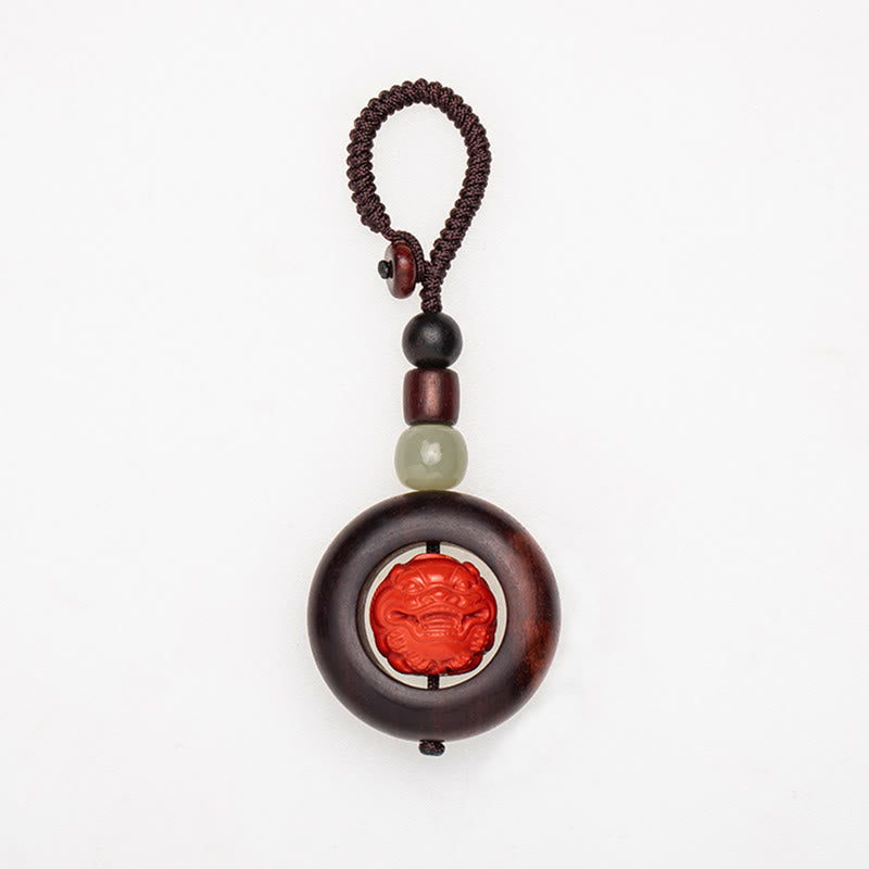 BWOOOH Tibet Om Mani Padme Hum PiXiu Copper Coin Small Leaf Red Sandalwood Cinnabar Pro | PiXiu