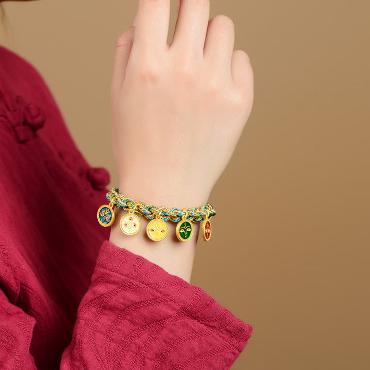 BWOOOH Tibetan Five God Of Wealth Luck Handcrafted Braid String Bracelet