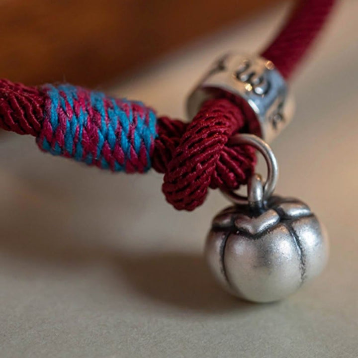 BWOOOH 925 Sterling Silver Tibetan Handmade Om Mani Padme Hum Persimmon Charm Luck Protection Braided Bracelet