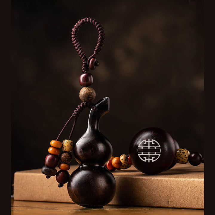 BWOOOH Tibetan Ebony Small Leaf Red Sandalwood Gourd Luck