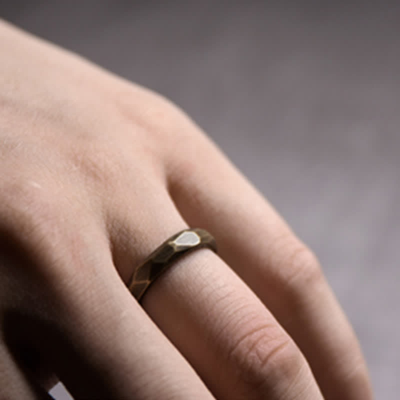 BWOOOH Tibetan Simple Design Copper Wealth Ring