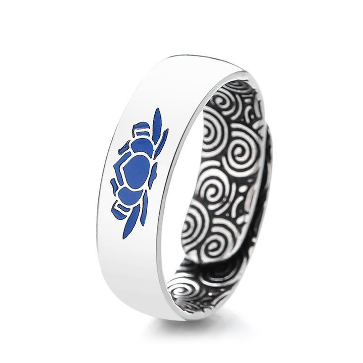 BWOOOH Tibetan Blue Lotus Auspicious Clouds Copper Enlightenment Ring