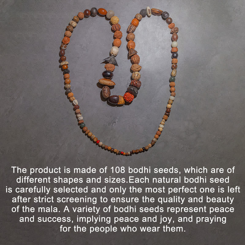 BWOOOH 108 Mala Beads Bodhi Seed Luck Wealth Bracelet Wrist Mala