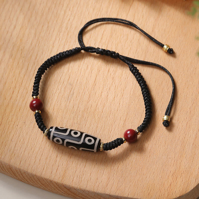 BWOOOH Handcrafted Tibetan Nine-eye Dzi Bead Protection Bracelet