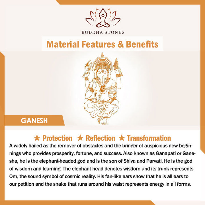 BWOOOH Tibetan Ganesh Ganpati Elephant God of Wealth Dorje Vajra Spiritual Power Necklace Pendant