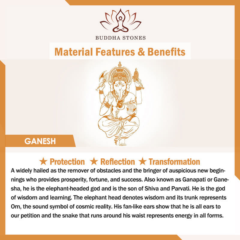 BWOOOH Tibetan Ganesh Ganpati Elephant God of Wealth Dorje Vajra Spiritual Power Necklace Pendant