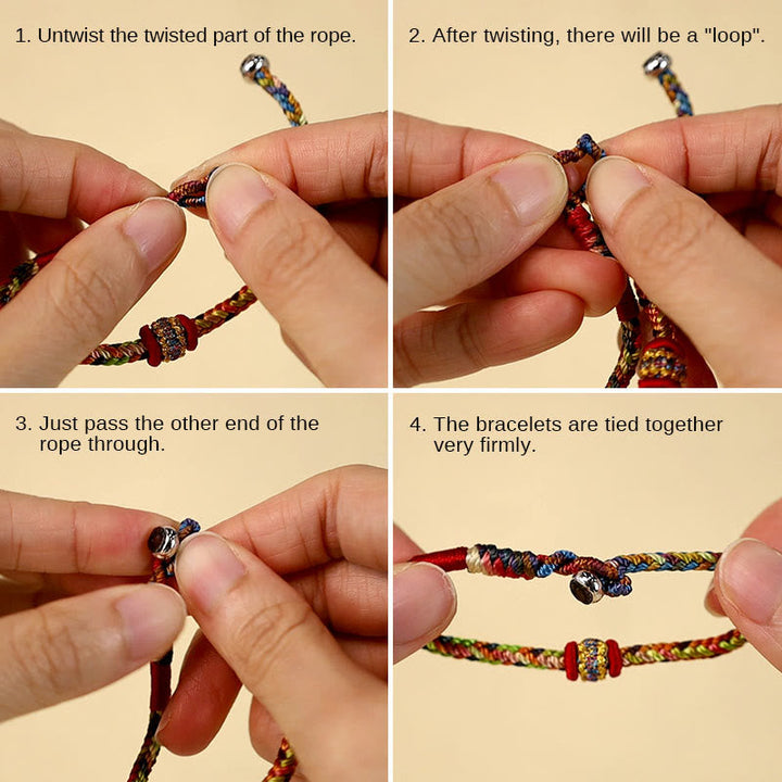 BWOOOH Handmade Dragon Boat Festival Luck Colorful Rope Child Adult Bracelet