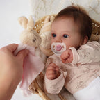 [New] 18" Cloth Body Reborn Baby Newborn Girl Doll Named Sinsda with Brown Hair with Heartbeat💖 & Sound🔊