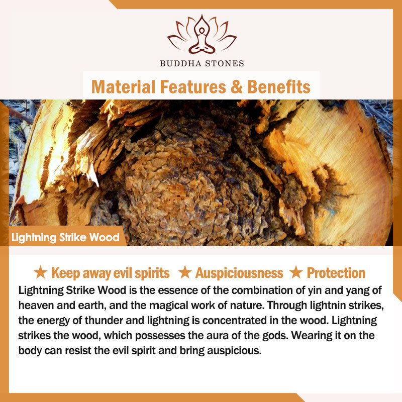 BWOOOH Tibetan Lightning Strike Wood Protection Bracelet