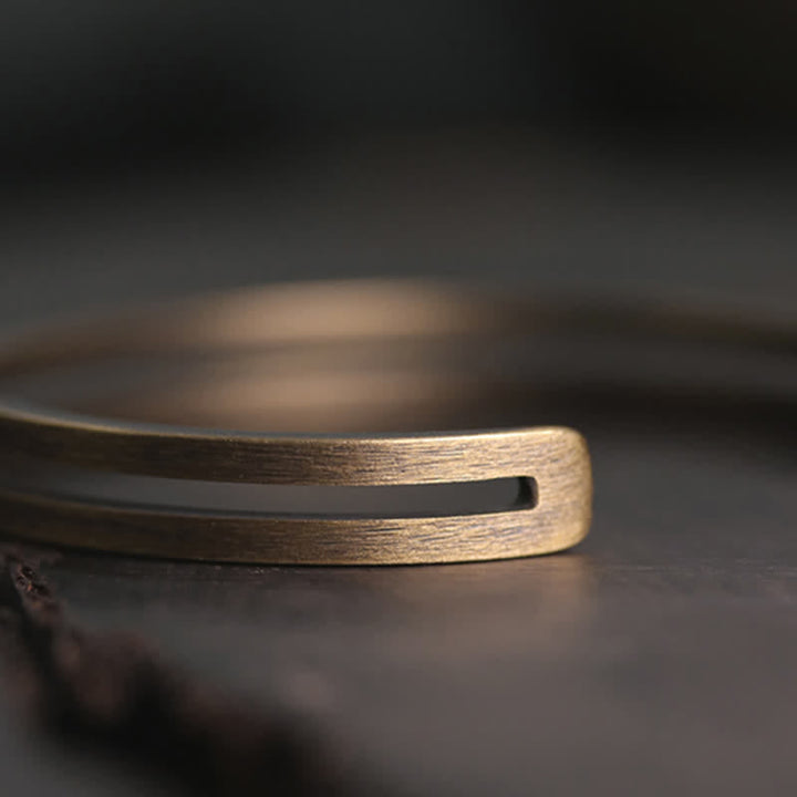BWOOOH Rustic Copper Luck Viking Cuff Bracelet