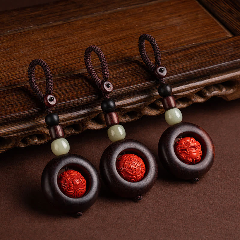 BWOOOH Tibet Om Mani Padme Hum PiXiu Copper Coin Small Leaf Red Sandalwood Cinnabar Pro | PiXiu