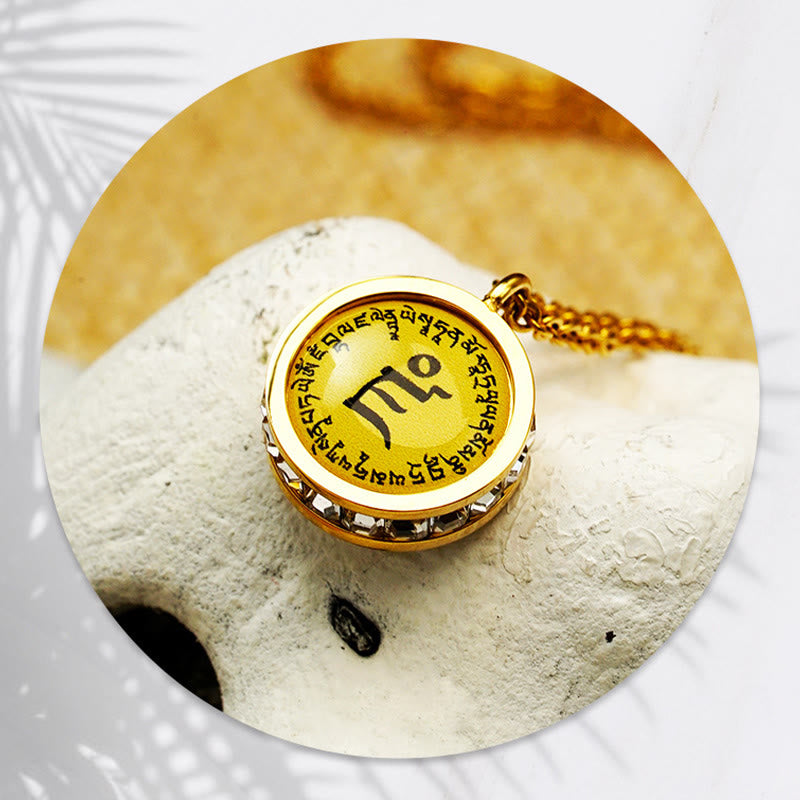 BWOOOH Tibetan Yellow God Of Wealth Green Tara Buddha Serenity Titanium Steel Necklace Pendant