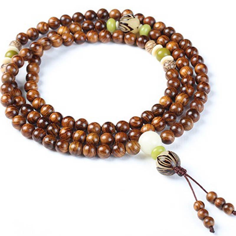 BWOOOH Tibetan Rosewood Mala Protection Calm Bracelet