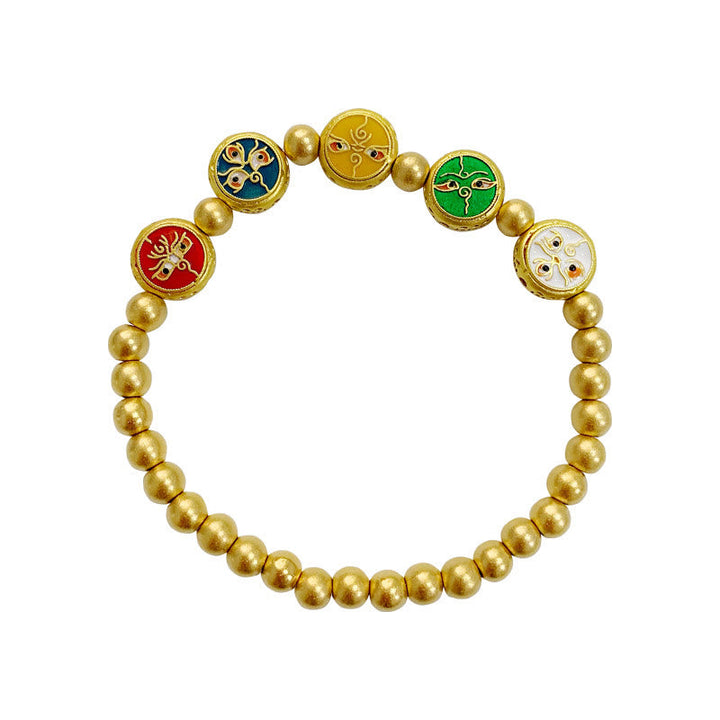 BWOOOH Tibetan Five God Of Wealth Copper Beads Luck Bracelet