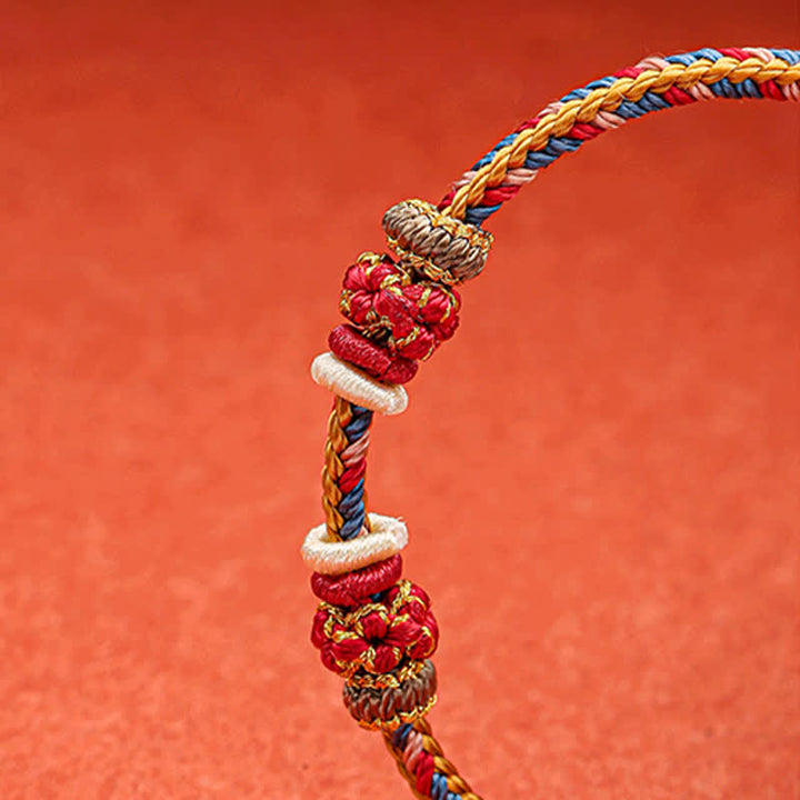 BWOOOH Handmade Dunhuang Color Luck Braid String Bracelet
