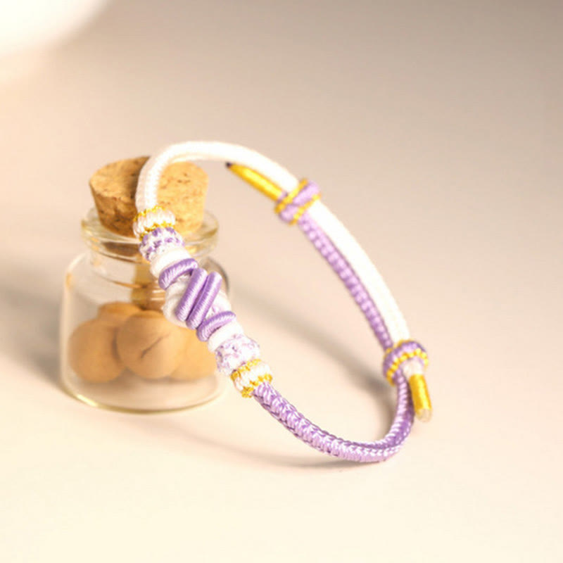 BWOOOH Two-Color Rope Handcrafted Eight Thread Peace Knot Luck Connection Bracelet  -  Thread Tibetan bracelet for spiritual...