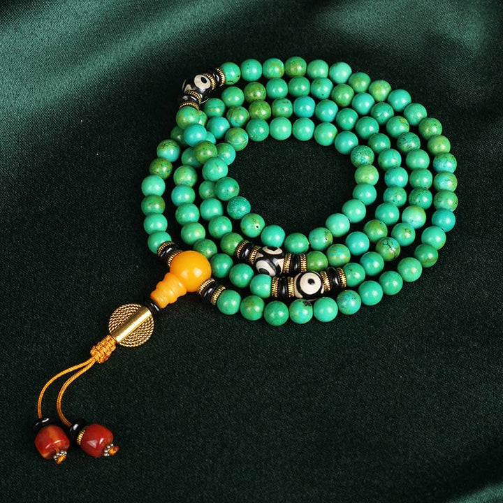 BWOOOH Tibetan Turquoise Mala Balance Necklace Bracelet