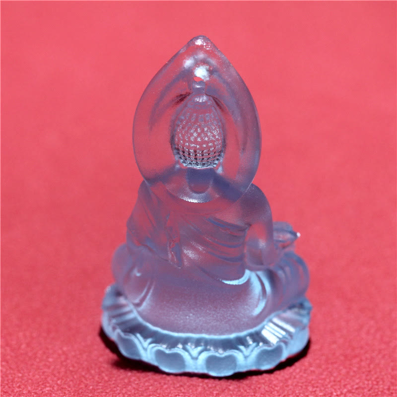 BWOOOH Blue Tathagata Buddha Medicine Buddha Liuli Crystal Serenity Amulet Necklace
