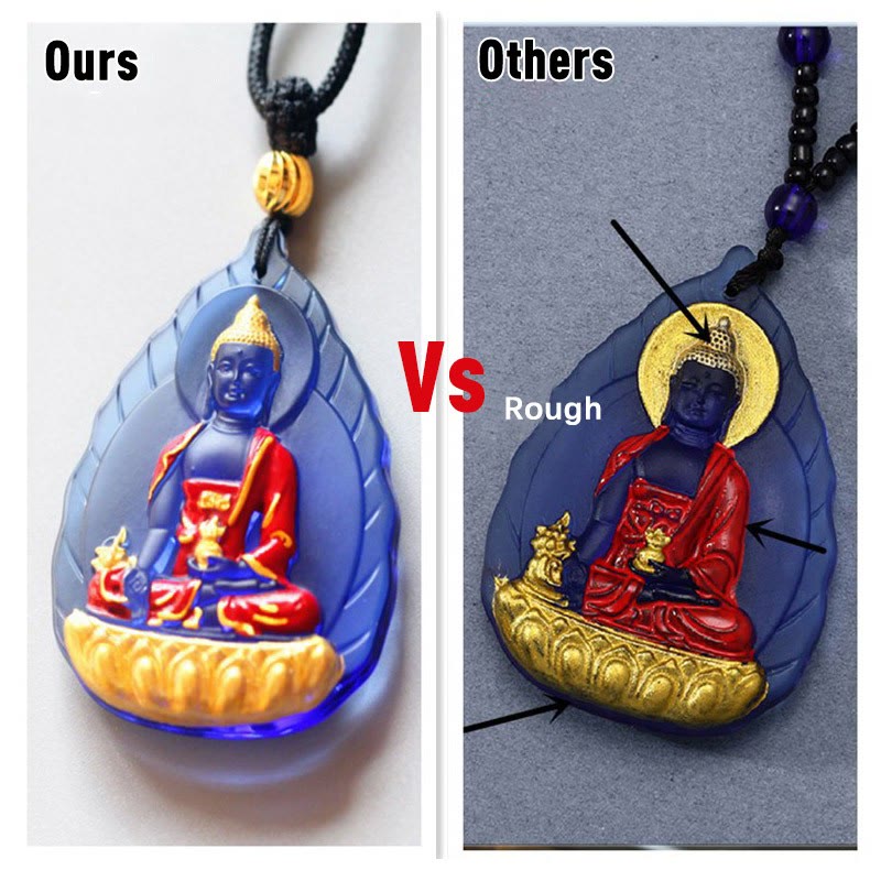 BWOOOH Tibet Medicine Buddha Liuli Crystal Compassion Necklace Pendant