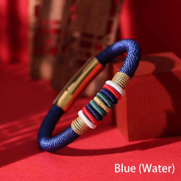 BWOOOH Tibetan Handmade Colorful King Kong Knot Five Elements Luck Braid String Bracele | spiritual healing bracelet