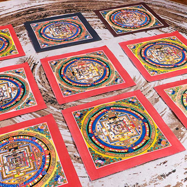 BWOOOH Tibetan thangka Buddhist painting - Tibetan Handmade Thangka Mandala Pa