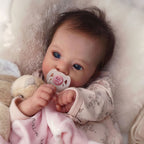 [New] 18" Cloth Body Reborn Baby Newborn Girl Doll Named Sinsda with Brown Hair with Heartbeat💖 & Sound🔊