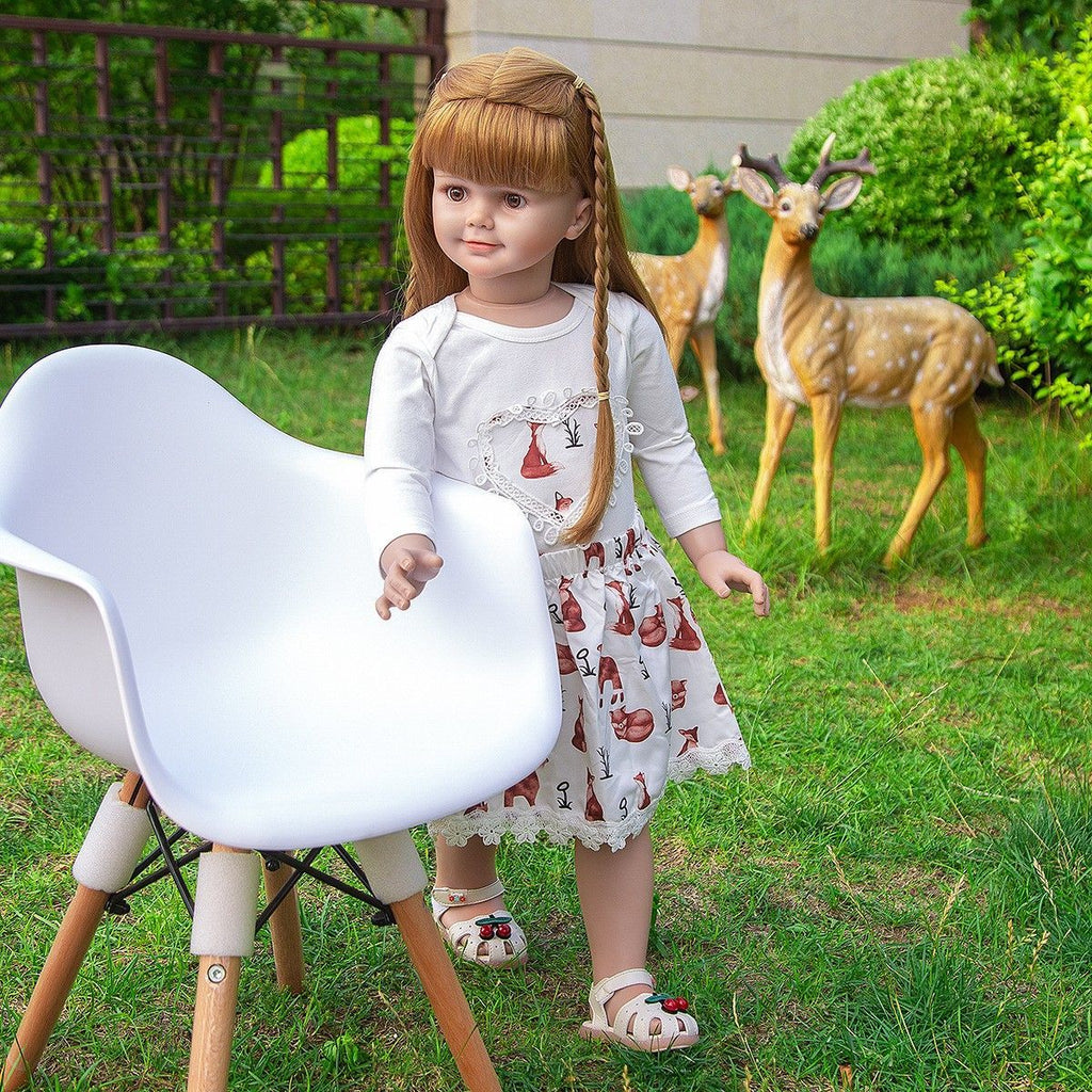 32-inch All-Silicone Rebirth Doll - Cute Emma Style, Full Body Soft Silicone, Movable, Water-Cleanable, Realistic Baby Companion Toy