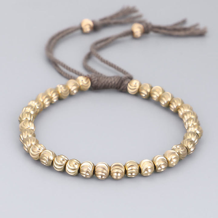 BWOOOH Tibetan Handmade Copper Bead Luck String Bracelet | natural stone spiritual bracelet for healing and mindful living