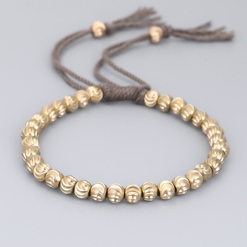 BWOOOH Tibetan Handmade Copper Bead Luck String Bracelet | natural stone spiritual bracelet for healing and mindful living