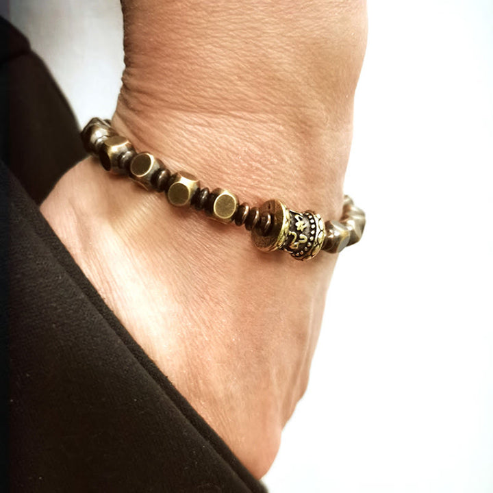 BWOOOH Tibetan Om Mani Padme Hum Carved Copper Brass Amulet Focus Bracelet  -  Copper Tibetan bracelet for spiritual healing...