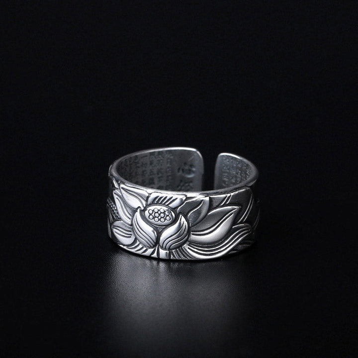 BWOOOH Tibetan Lotus White Copper Enlightenment Ring