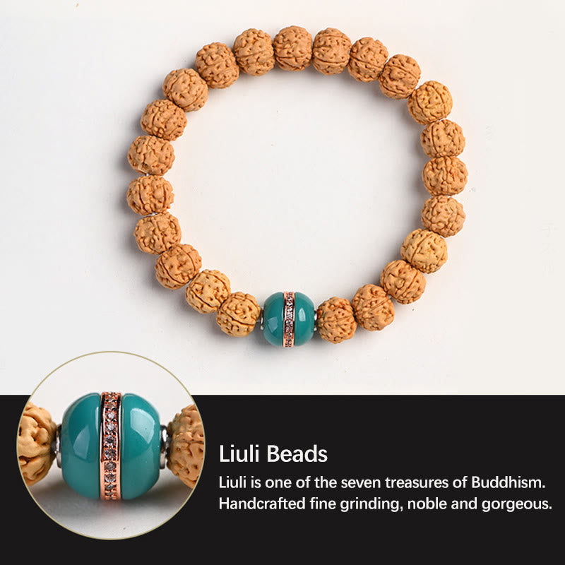 BWOOOH Tibet Rudraksha Bodhi Seed Wealth Auspiciousness Bracelet | spiritual healing bracelet