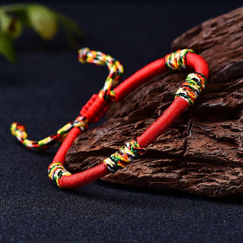 BWOOOH Tibetan Handmade Colorful King Kong Knot Lucky Protection Braid String Bracelet