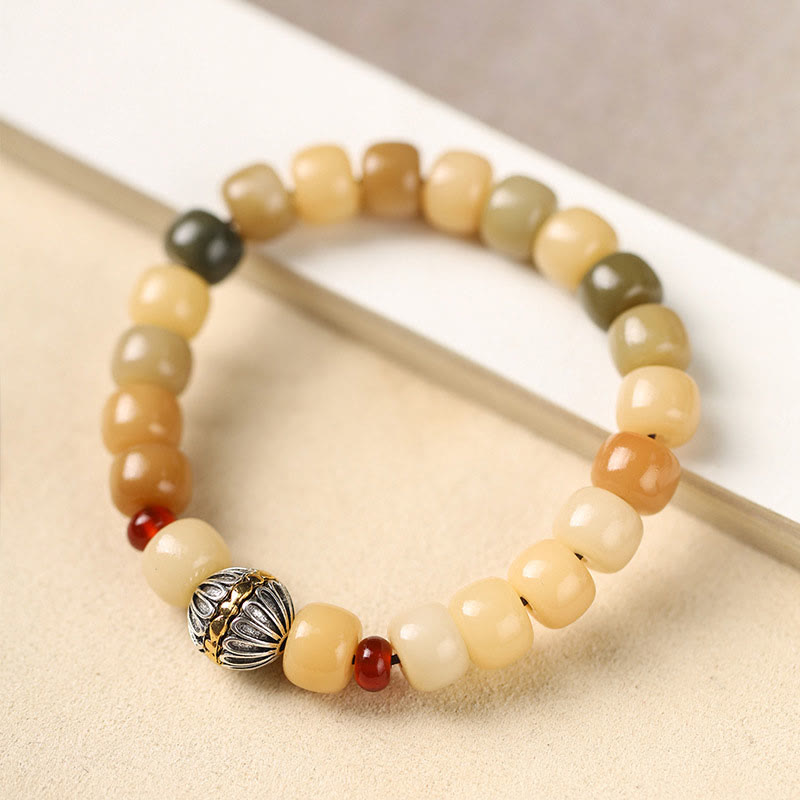 BWOOOH Natural Bodhi Seed The Lord of the Corpse Forest Om Mani Padme Hum Wisdom Bracelet