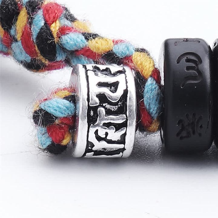 BWOOOH Tibetan Coconut Shell Beads Engraved Om Mani Padme Hum Mantra Happiness Bracelet