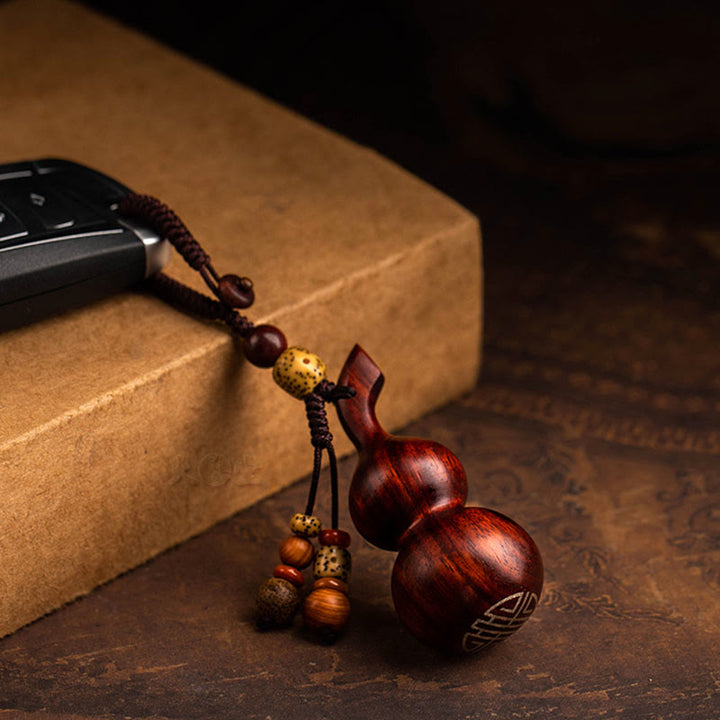 BWOOOH Tibetan Ebony Small Leaf Red Sandalwood Gourd Luck