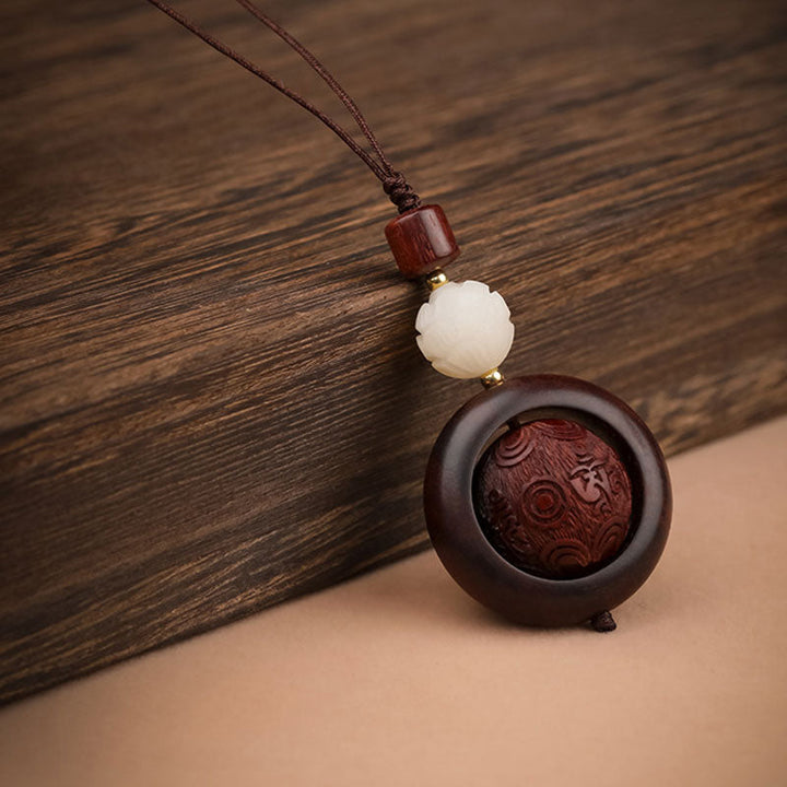 BWOOOH Tibetan Small Leaf Red Sandalwood Ebony Luck Prote