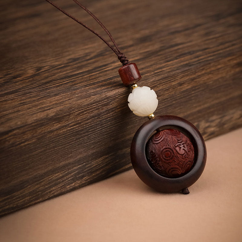 BWOOOH Tibetan Small Leaf Red Sandalwood Ebony Luck Prote