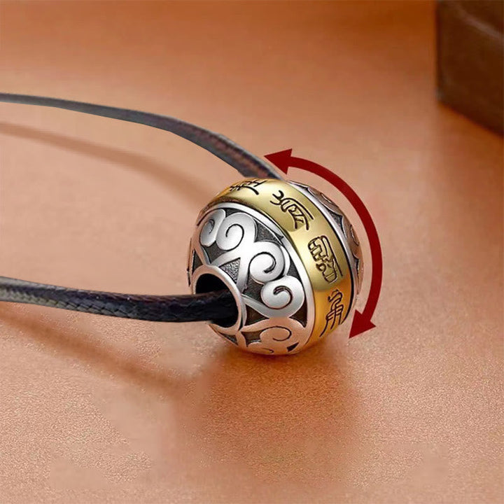 BWOOOH Taoist Nine Character Mantra Amulet Balance Rotatable Necklace Pendant