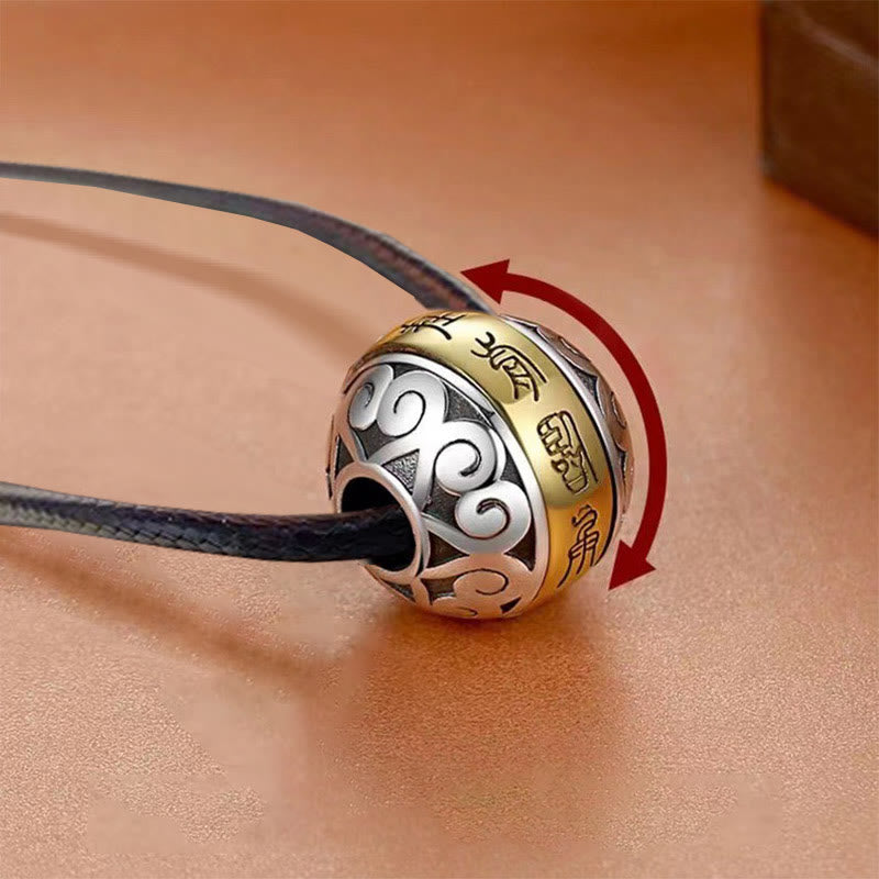 BWOOOH Taoist Nine Character Mantra Amulet Balance Rotatable Necklace Pendant