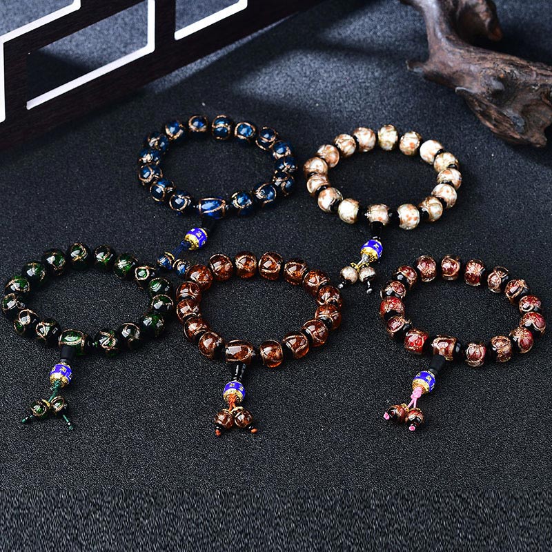BWOOOH Tibetan Dragon Vein Agate Healing Bracelet  -  Dragon Tibetan bracelet for spiritual healing and mindful living