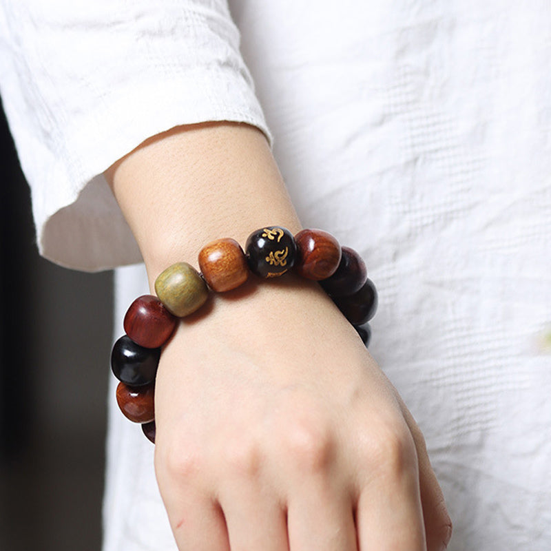 BWOOOH Tibet Various Wood Om Mani Padme Hum Purity Bracelet