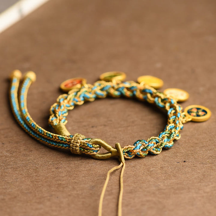 BWOOOH Tibetan Five God Of Wealth Luck Handcrafted Braid String Bracelet
