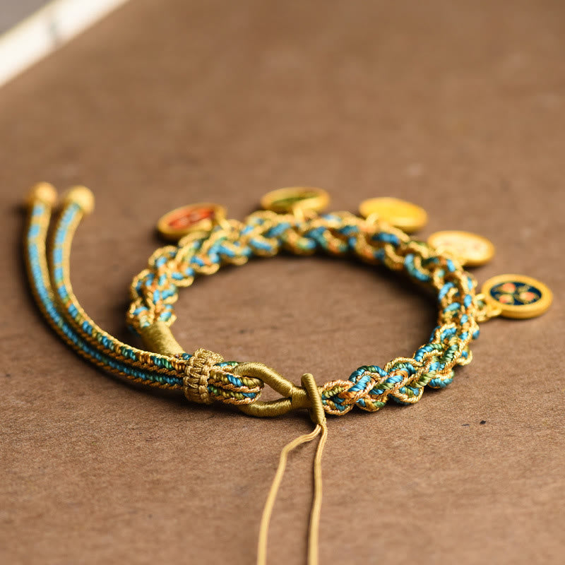 BWOOOH Tibetan Five God Of Wealth Luck Handcrafted Braid String Bracelet